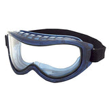 Sellstrom Gafas de seguridad Odyssey II S80200, antiniebla, resistente a los arañazos, protector de ojos sin látex para hombres y mujeres con lente transparente de doble panel, marco azul