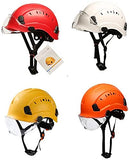 Casco de Seguridad Casco Industrial ABS con Gafas, diseño de Soporte Protector, Utilizado en proyectos de construcción, Operaciones a Gran altitud(Color:Orange)