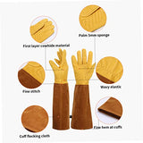 Guantes de soldador de cuero resistente al calor de cuero Larga espina a prueba de jardinería Guantallas de horno l 1 Pair, Guantes de soldador