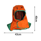 Capucha de soldadura transpirable, de malla interior lavable gorro de soldadura ajustable a prueba de polvo para soldador, soldadura, naranja XL