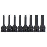 NEIKO 01138B - Juego de llaves de destornillador Torx Star de 1/2 pulgada | 8 piezas | T30 a T70 | Longitud de 3 pulgadas | Grado de impacto Cr-Mo