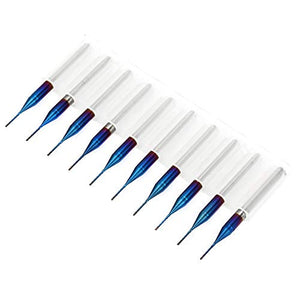 Brocas fresadora 10 Unids  de Carburo de Tungsteno Cortador Recubierto Azul Molino de Fresas Para Pcb Scm Placa de Circuito Máquina de Grabado(0.5mm)