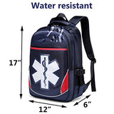 Camoredy First Aid Bag - Mochila médica vacía de emergencia roja para primeros auxilios, bolsa de trauma impermeable con múltiples bolsillos para viajes, viajes de campo, camping, senderismo, tropas exploradoras, cuidado de niños (azul)