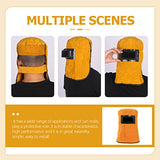 Capucha Soldador Protector de La Soldador de Cuero para Soldador de Cuero Tapa de Molienda con Cuello Drapeado de Hombro Filtro de Oscurecimiento de Drapeado Naranja
