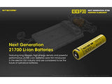 Nitecore P30 - Linterna LED (1000 lúmenes, 676 yardas, con cargador USB Nitecore UM10, batería recargable 18650 NL183 y 2 pilas de litio CR123A EdisonBright)
