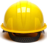 Casco de seguridad rígida de suspensión amarilla con paño de salamón Micro Sam