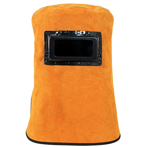Capucha de soldadura Casco de cuero resistente al calor con lente de filtro con cuello con cuello de protección de la cara de la cara de la soldadora Accesorios de
