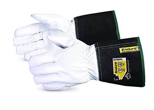 Guantes de soldador  TIG de piel de cabra con forro de Kevlar, trabajo (paquete de 1 par) (extra grande)