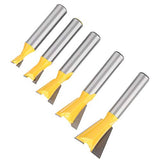 5 Unids Fresadora Fresadora de cola de milano Broca de cola de milano Extremo de cola de milano para herramientas de mano de madera de proceso Accesorios
