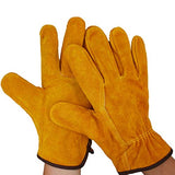 Guantes de Soldador de Cuero de Vaca duraderos a Prueba de Fuego, Guantes de Seguridad en el Trabajo Anti-Calor para soldar Herramientas de Mano de Metal (al Azar)