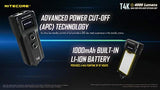 Nitecore T4K CREE LED 4000 lúmenes USB recargable linterna compacta, batería y EdisonBright marca USB-C cable de carga