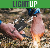 Guardaman - Gran herramienta de supervivencia 18 en 1 para hombre, multiherramienta para cartera multiusos con cuchillo de supervivencia, iniciador de fuego, silbato, brújula, regalo para el día del padre