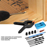 Taladro Oblicuo para Carpintería 34pcs 15 ° Kit de , Perforación de Orificio de Bolsillo, Aleación de Aluminio, Carpintería Guía de Broca Oblicua Conjunto Posicionador Localizador Herramienta