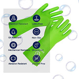 2 pares de guantes resistentes a los químicos, NBR y PVC de doble revestimiento de seguridad, guantes de trabajo de seguridad, ácido, álcalis y aceite, guantes de protección industrial, antideslizantes (M, verde)