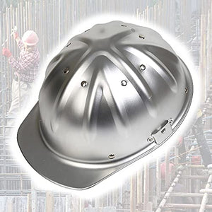 Casco de Aluminio Casco de Trabajo Casco Protector Ajustable Casco de construcción Aluminio Duro La Parte Superior es más Segura y eficaz para Evitar pinchazos