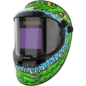 Casco de soldadura de color verdadero con visión lateral, con visión lateral, 4 sensores de arco de sombra ancha 4/5-9/9-13 máscara de soldadura para TIG MIG ARC Molienda Plasma LYG-Q800D-ME