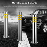 Bolardo de Seguridad de Acero Inoxidable para Entrada, Poste de estacionamiento Reflectante, bolardos de estacionamiento fijos, Poste de Barrera de estacionamiento de fácil instalación