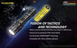 Nitecore P20i - Linterna LED recargable USB-C – 1800 lúmenes, batería incluida con cargador de pared Eco-Sensa USB rápido de 3 amperios y 2 baterías NL2150HPi adicionales y montaje offset