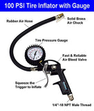 YOTOO Kit de accesorios para compresor de aire resistente de 18 piezas, kit de herramientas de aire NPT de 1/4 pulgadas con medidor de inflado de neumáticos de 100 PSI, pistola de soplado de aire resistente y accesorios de manguera de aire