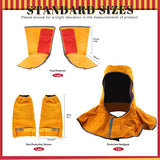 Hilitchi 5 herramientas de protección de trabajo de soldadura, incluyendo piel, 1 capucha de soldadura, un par de fundas de trabajo de soldadura de piel y un par de fundas de zapatos de soldadura de piel, protección de soldadura o ropa de seguridad, Kit C