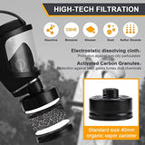 Máscara de silicona reutilizable para respirador completo, máscara de silicona reutilizable, antivaho, amplio campo de visión, protección para los ojos, máscara antipolvo, respirador de trabajo para pintar gas, aserrar demolicionar y renovar