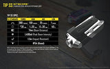 Nitecore TIP 2017 360 lúmenes USB recargable de acero inoxidable llavero de luz con la marca EdisonBright cable de carga USB