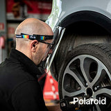 Polaroid Careta protectora en Policarbonato, Ajustable, Diseño Ligero, Calidad Optica y protección UV, Protección Facial, Reutilizable, Incluye funda protectora en Microfibra, Multicolor