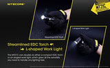 Nitecore MT21C - Linterna LED de cabeza inclinable de 1000 lúmenes y 90 grados, batería recargable NL1826R con cable de carga USB EdisonBright