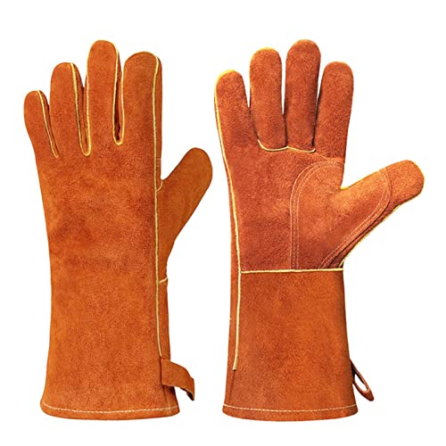 Guantes de soldador Guantes de soldador de cuero de invierno resistente a alta temperatura resistente al desgaste wear-resistant, anti-scalding, flame retardant