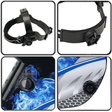 Casco de Soldadura con energía Solar Capucha de oscurecimiento automático con Rango de Sombra Ajustable 4/9-13 para máscara de Soldador de Arco Mig TIG (Fuego Azul)