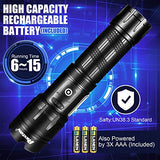 PHIXTON Linternas LED recargables de alto lúmenes, potente linterna táctica de 10000 lúmenes, luces de bolsillo XHP90 de alta potencia, doble fuente, banco de energía, pantalla de batería, para trabajo de senderismo de emergencia
