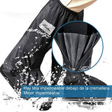 EMAGIE Protector de Zapatos Impermeable Cubiertas de Botas a Prueba de Agua Lluvia Nieve Cubrebotas con Tacones Reflectantes para Hombre Mujer Exteriores Bicicleta Motocicleta Viaje(L)