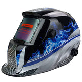 Casco de Soldadura con energía Solar Capucha de oscurecimiento automático con Rango de Sombra Ajustable 4/9-13 para máscara de Soldador de Arco Mig TIG (Fuego Azul)