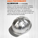 Casco de Aluminio Casco de Trabajo Casco Protector Ajustable Casco de construcción con Correa de cincha de 4 Puntos Casco de construcción con Casco Ajustable