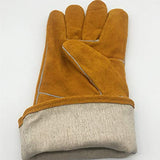 Guantes de Soldador- Resistentes al Calor y al Desgaste - for soldadores TIG/Mig/Chimenea/BBQ/Jardinería/Parrillas/Estufas (14 Pulgadas, Oro) Antideslizan