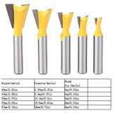 5 Unids Fresadora Fresadora de cola de milano Broca de cola de milano Extremo de cola de milano para herramientas de mano de madera de proceso Accesorios