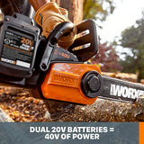 WORX WG384.9 - Motosierra inalámbrica de 40 V con tensión automática (solo herramienta)