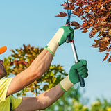 COOLJOB Guantes de trabajo con revestimiento de látex arrugado, guantes de trabajo de látex texturizados con agarre firme, verde y amarillo, un par, tamaño grande (1 par L)