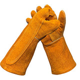 Guantes de soldador resistentes al calor y al fuego, guantes de trabajo de seguridad de cuero de 14 pulgadas para barbacoa, horno, soldador Tig, jardín y manipulación de animales