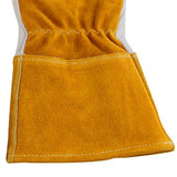 Guantes de jardinería de piel para mujeres y hombres, guantes transpirables de poda con guanteletes a prueba de espinas, mangas largas de piel de vaca para jardinero y granjero (XL)