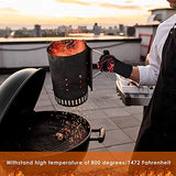 MSWKEY Guantes de Barbacoa, 1 Par Guantes de Horno Resistentes Al Calor Extremo hasta 800°C / 1472°F, Silicona Antideslizante Guantes de Cocina Universales para Parrilla, Hornear, Microondas y Chimenea Rojo