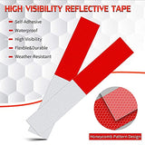 Cinta reflectante, cinta reflectante para remolques, cinta reflectante impermeable para exteriores, reflector de remolque, para caravanas, coches, camiones, remolques, barcos, señales de carretera (rojo/blanco), 5 cm x 30 cm, paquete de 30 unidades