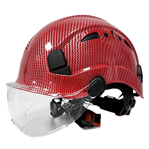 Casco de Seguridad con Gafas Protección para la Cabeza Casco Ajustable Casco de Construcción para Electricista,Industria/A / 1 PCS