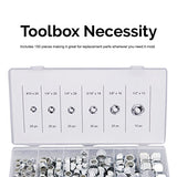 Neiko 50432A Nylon Lock Nut Assortment, 150 Piece