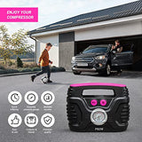 Prow compresor de aire portátil inflador de neumáticos CA/CC bomba eléctrica para coche - DC 12V, hogar - AC 110V, Upscale, con manómetro analógico, bomba de aire para neumáticos de coche, motocicleta, bicicleta, baloncesto y más.