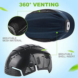Gorra de Seguridad con iluminación LED, Gorro de Seguridad Transpirable, Ligero, Duro para Hombres y Mujeres, Recargable por USB, Color Azul Marino (Micro ala con iluminación LED)