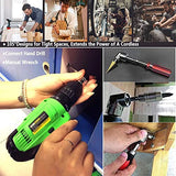 Juego de broca extensión de  flexible, incluye taladro de ángulo recto de 105°, extensión de broca flexible, 3 piezas de 1/4 3/8 1/2 pulgadas, juego de adaptadores universales de 3 piezas, soporte para brocas de destornillador