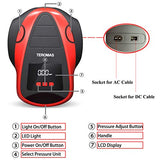 TEROMAS Compresor de aire inflador de neumáticos, bomba de aire portátil CC/CA para neumáticos de coche 12 V CC y otros inflables en casa 110 V CA, bomba eléctrica digital con medidor de presión (rojo)