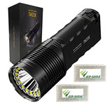 Nitecore TM20K - Foco de búsqueda LED táctica recargable USB-C de ultra alto rendimiento, 19 x CREE XP-L HD, 20000 lúmenes con 2 fundas de batería Eco Sensa gratis