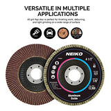 NEIKO Disco de solapa 11106A | Rueda abrasiva de óxido de aluminio de grano 40 | 4.5 x 7/8 pulgadas | Tipo plano #27| 10 unidades | Disco de lijado